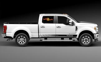 Racing rocker panel stripes vinyl decals stickers for Ford F-350 2020