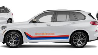 M colors Vinyl Stripes for BMW X5 M50 G05 Monochrome style and German on your choice