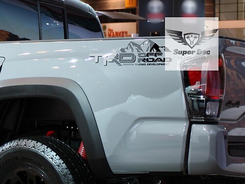TRD Off Road Monochrome Style Bedside Vinyl Decal Sticker for Toyota Tacoma