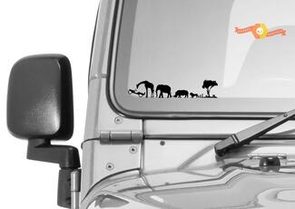 African Safari Windshield Jeep Corner Chaser Decal
