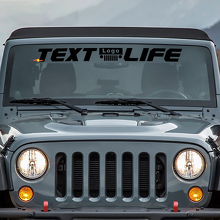 Custom Text Life Windshield Banner Vinyl Sticker Decal for Jeep Wrangler 3