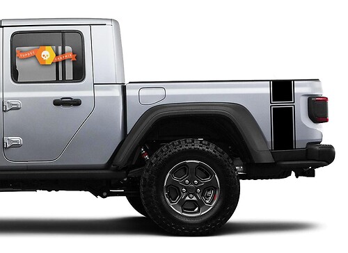 Outline Stripes Bedside Vinyl Decal Sticker for Jeep Gladiator JT 2019-present