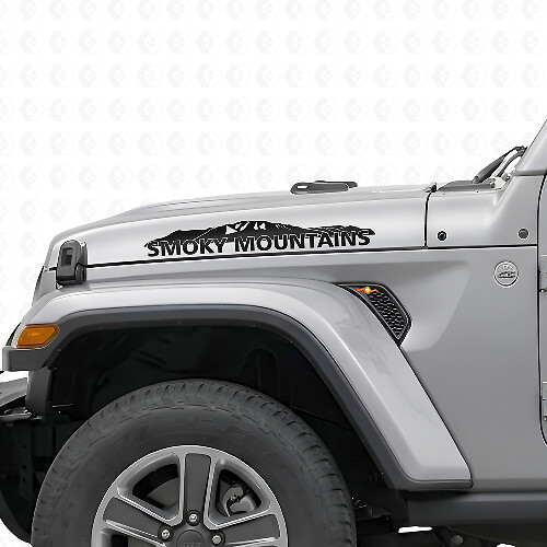 Smoky Mountains Hood Vinyl Decal Sticker for Jeep Wrangler