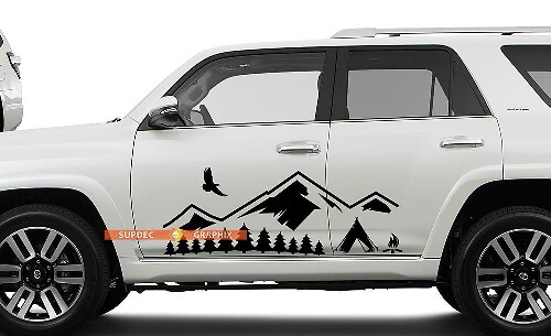 Mountains Forest Side Door Vinyl Decal Sticker for Toyota 4Runner