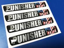 One Steering Wheel Punisher Challenger Charger emblem domed Sticker Decal 2