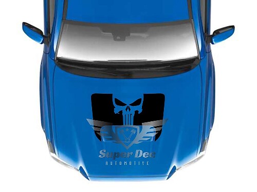 Punisher Skull Hood Vinyl Decal Sticker for Toyota Tacoma 2016-2020