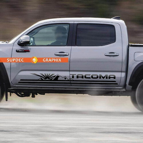Mountains Rising Sun Side Stripe Vinyl Decal Kit for Toyota Tacoma