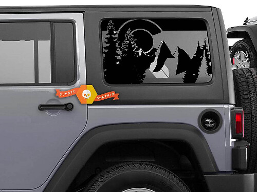 Colorado Flag Mountain Rear Side Window Vinyl Decal Sticker for Jeep Wrangler