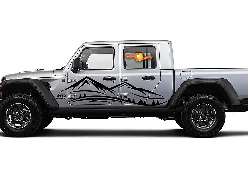 Extra Large Mountain Range Vinyl Graphics Decal Sticker for Jeep Gladiator JT