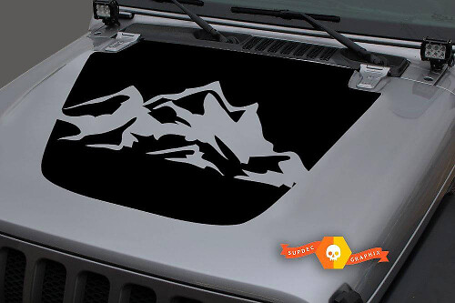 Mountains Hood Vinyl Decal Sticker Graphics Kit for Jeep Gladiator JT Wrangler JL JLU