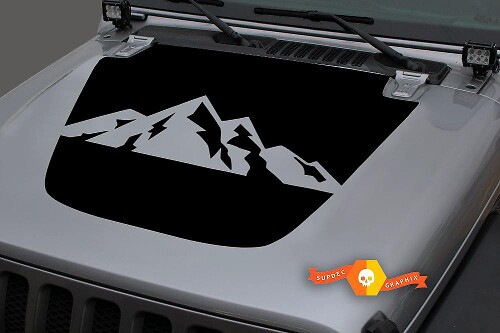 Mountains Hood Vinyl Decal Sticker Graphics for Jeep Gladiator JT Wrangler JL JLU