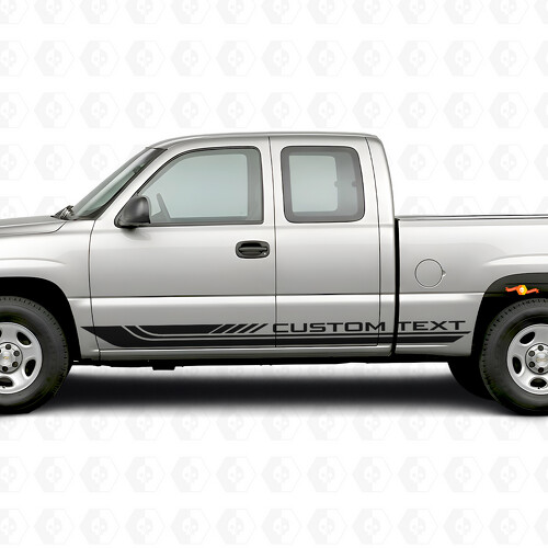 Custom Text Frame Door & Rocker Panel Vinyl Stripes for Chevrolet Silverado 1500 GMT800 1999-2007