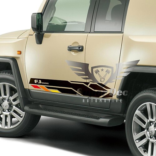 Toyota FJ Cruiser Vintage Side Vinyl Stickers Decal