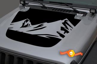 Jeep 2018-2021 Gladiator JT Wrangler JL JLU Hood Mountain Unique Vinyl decal Sticker Graphics