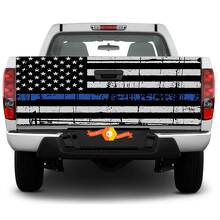 USA Flag Blue Line Rear Window or Tailgate Vinyl Decal for Pick-up Trucks SUVs_2