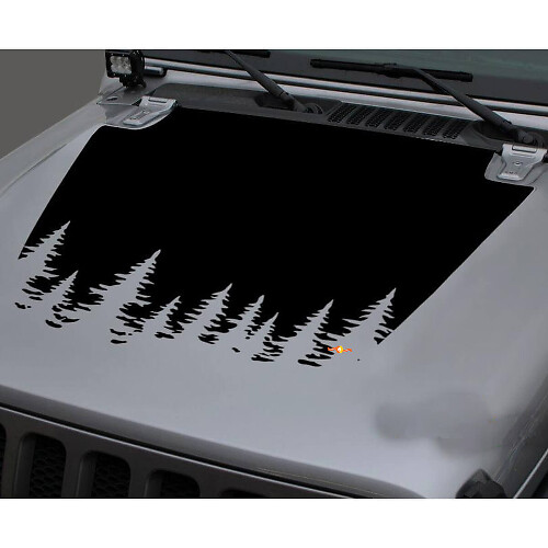 Wild Forest Hood Vinyl Decal Sticker Graphics for Jeep Gladiator Wrangler JL JLU JT