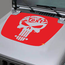 Custom Skull USA Flag Hood Vinyl Decal for Jeep Wrangler & Gladiator_2