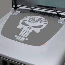 Custom Skull USA Flag Hood Vinyl Decal for Jeep Wrangler & Gladiator_3