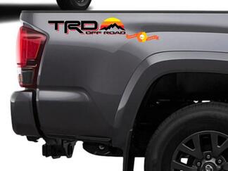 Pair of TRD 4x4 Off road with Mountains Vintage Sunset Old Style Side Vinyl Stickers Decal fit to Tacoma Tundra 4Runner 1