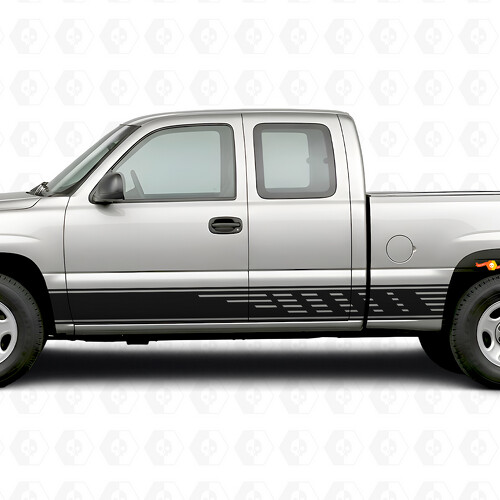 Staggered Slot Door & Rocker Panel Vinyl Stripes for Chevrolet Silverado 1500 GMT800 1999-2007_1