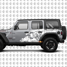 Hell Cat Wild Style Splash Grunge Bedside Vinyl Sticker Decal Graphic for Jeep Wrangler Unlimited 2