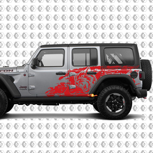 Hell Cat Wild Style Splash Grunge Bedside Vinyl Sticker Decal Graphic for Jeep Wrangler Unlimited 3