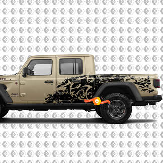 Jeep Gladiator Hellcat style Splash Grunge Bed Side Bedside Kit Hell Cat Vinyl Decal Graphic