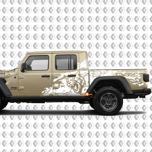 Hell Cat Wild Style Splash Grunge Bedside Vinyl Sticker Decal Graphic for Jeep Gladiator 2