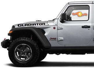Jeep Hood Gladiator 2020 JT Vinyl Graphics decals sticker for both sides