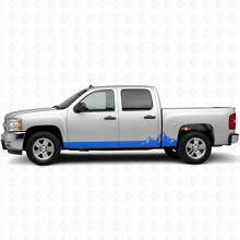 Mountain Range Door & Rocker Panel Vinyl Stripes for Chevrolet Silverado 1500 GMT900 2007-2013_5