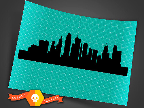 City Skyline Dashboard Vinyl Decal for Jeep Wrangler and Gladiator 