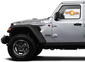 2 Jeep Hood Gladiator 2020 JT outline type Vinyl Graphics decals sticker