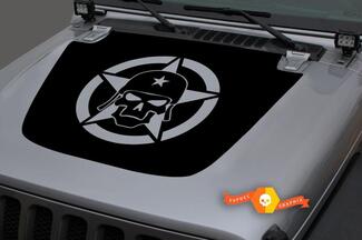 Jeep 2018-2021 Gladiator JT Wrangler JL JLU Hood Skull military star Vinyl decal Sticker Graphics