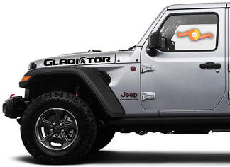Pair Jeep Hood Gladiator 2020 JT Vinyl Graphics decals sticker