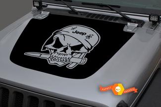 Jeep 2018-2021 Gladiator Wrangler JL JLU JT Hood war skull skeleton bullet Vinyl Decal Sticker Graphic