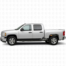 Layered Peaks Door & Rocker Panel Vinyl Stripes for Chevrolet Silverado 1500 GMT900 2007-2013_2