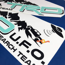 TRD-Style U.F.O. Research Team Side Vinyl Decal Pair for Toyota Tacoma_3