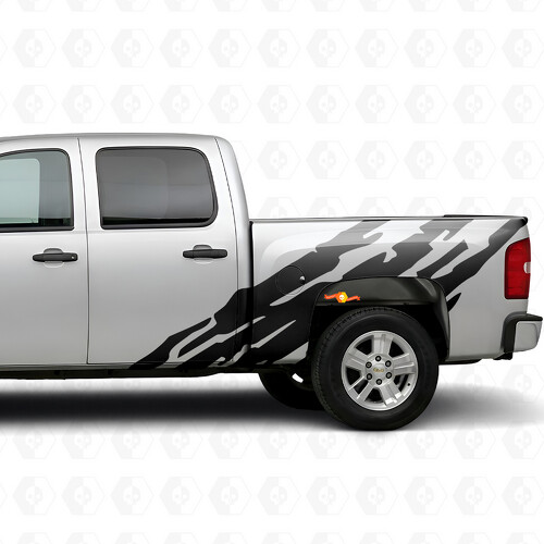Jagged Bedside Vinyl Stripes for Chevrolet Silverado 1500 GMT900 2007-2013