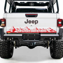 Custom Text Mountain Style Tailgate Vinyl Decal for Jeep Gladiator JT_3