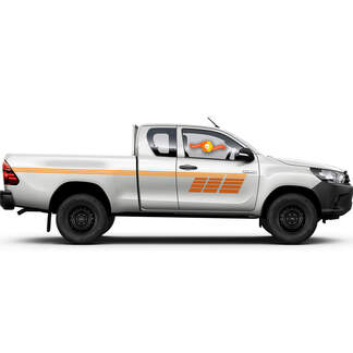 Vintage Classic Gold 2 colors stripes for Tacoma Side Vinyl Stickers Decal fit to Toyota Hilux Tacoma Tundra