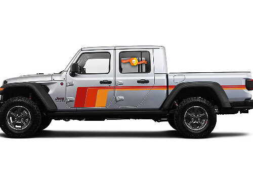 Retro Style Side Stripes Vinyl Decal Sticker for Jeep Gladiator JT