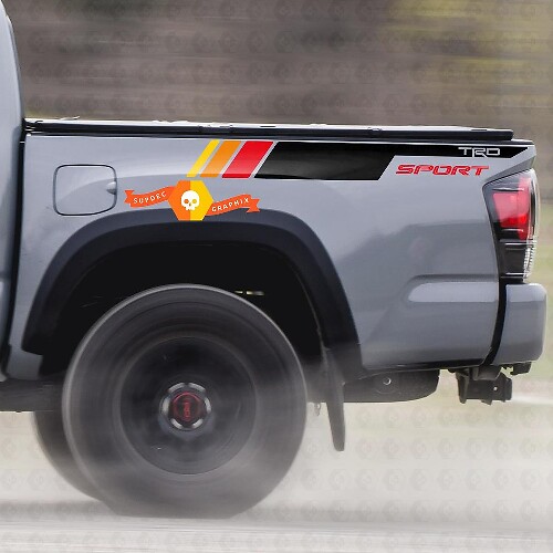 TRD Sport Vintage Stripes Bedside Vinyl Decal Sticker for Toyota Tacoma 2005-2020_1