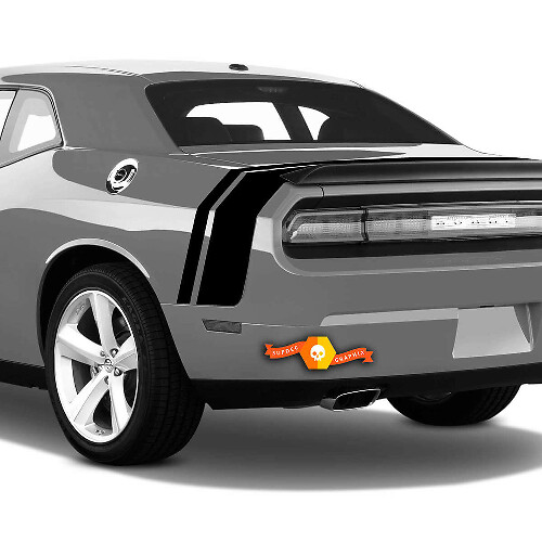 Dual Stripes Rear Side and Trunklid Vinyl Sticker Decal  for Dodge Challenger 