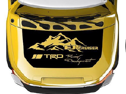 TRD Style Mountain Hood Vinyl Decal for Toyota FJ Cruiser