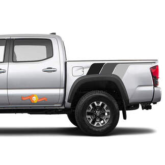 2 Toyota Tacoma TRD Back To The Future monochrome retro vintage stripe kit for rear Sport 4x4 Off Road PRO decal