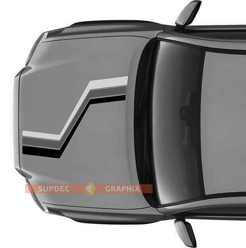 Monochrome Rerto Stripes Hood Vinyl Decal Sticker for Toyota Tacoma 2016-2020