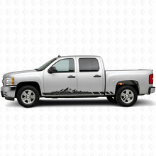 Mountain Topographic Door & Rocker Panel Vinyl Stripes for Chevrolet Silverado 1500 GMT900 2007-2013_2