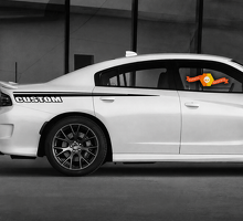 T/X Straight Quarter Stripe Kit Rear Fender Vinyl Decal Sticker for Dodge Charger 2015-2020_2