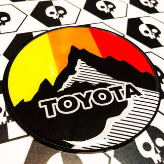 New Toyota Sun Mountains Vintage Colors Badge Emblem Domed Decal with High Impact Polystyrene 1