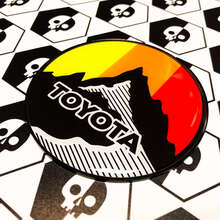 New Toyota Sun Mountains Vintage Colors Badge Emblem Domed Sticker Decal with High Impact Polystyrene 2